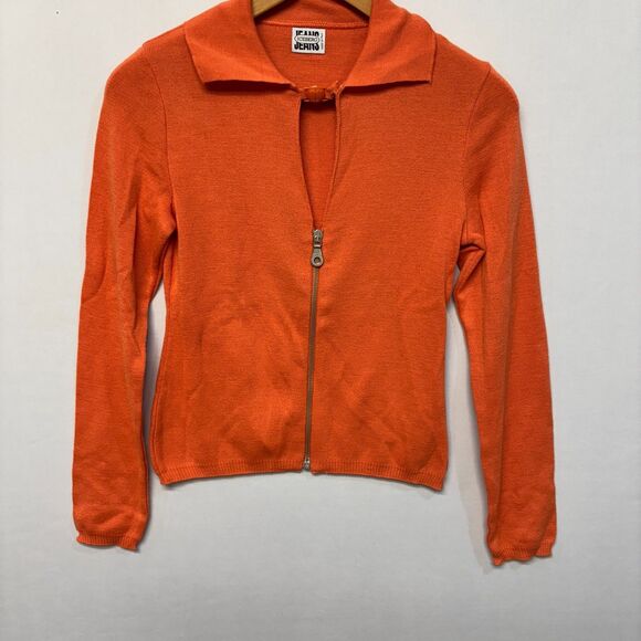 Iceberg Women Full Zip Knit Sweater Top Size Medium Wool Blend Italy D033 -13 - Picture 11 of 16